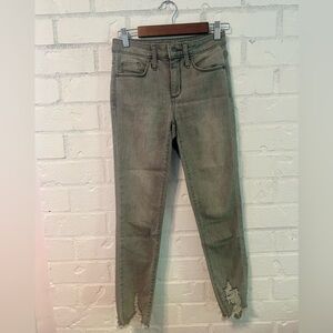 Gray High Rise Skinny Crop Jean